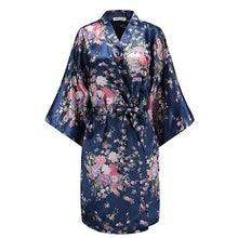 Load image into Gallery viewer, Rayon Robes Women Nightwear Flower Home Clothes Mulberry