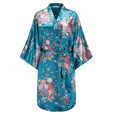 Load image into Gallery viewer, Rayon Robes Women Nightwear Flower Home Clothes Mulberry