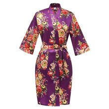 Load image into Gallery viewer, Rayon Robes Women Nightwear Flower Home Clothes Mulberry