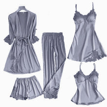 Load image into Gallery viewer, WARMSELLING Silk™ 2021 Lace Mulberry Silk 5 Piece Pajama Set