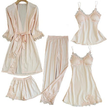 Load image into Gallery viewer, WARMSELLING Silk™ 2021 Lace Mulberry Silk 5 Piece Pajama Set