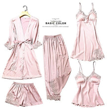 Load image into Gallery viewer, WARMSELLING Silk™ 2021 Lace Mulberry Silk 5 Piece Pajama Set