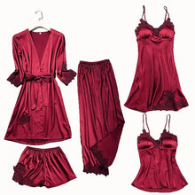 Load image into Gallery viewer, WARMSELLING Silk™ 2021 Lace Mulberry Silk 5 Piece Pajama Set