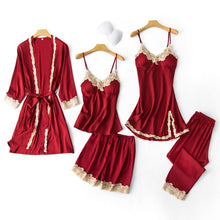Load image into Gallery viewer, 2021 V-Neck Mulberry Silk 5PCS Pajamas Set