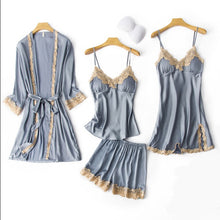 Load image into Gallery viewer, 2021 V-Neck Mulberry Silk 5PCS Pajamas Set