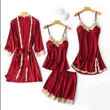 Load image into Gallery viewer, 2021 V-Neck Mulberry Silk 5PCS Pajamas Set