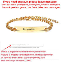 Load image into Gallery viewer, Personalize Baby Name Bracelet Figaro Chain Smooth Bangle Link Gold Tone No Fade Safty Jewelry