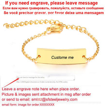 Load image into Gallery viewer, Personalize Baby Name Bracelet Figaro Chain Smooth Bangle Link Gold Tone No Fade Safty Jewelry