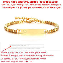 Load image into Gallery viewer, Personalize Baby Name Bracelet Figaro Chain Smooth Bangle Link Gold Tone No Fade Safty Jewelry