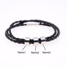 Load image into Gallery viewer, Personalized Mens Braided Genuine Leather Bracelet