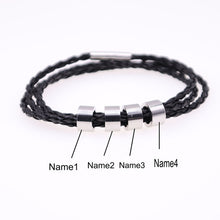 Load image into Gallery viewer, Personalized Mens Braided Genuine Leather Bracelet