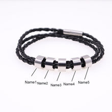 Load image into Gallery viewer, Personalized Mens Braided Genuine Leather Bracelet