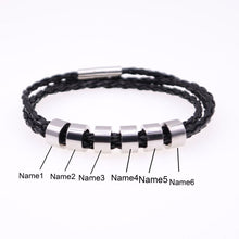 Load image into Gallery viewer, Personalized Mens Braided Genuine Leather Bracelet