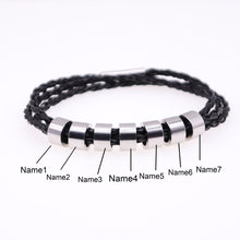 Load image into Gallery viewer, Personalized Mens Braided Genuine Leather Bracelet