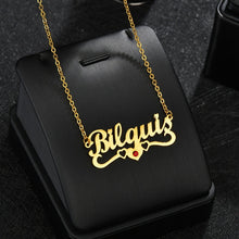 Load image into Gallery viewer, Ireal custom made Personalized Name Necklace With Birthstone