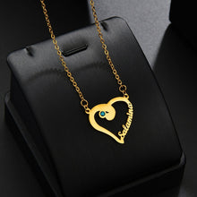 Load image into Gallery viewer, Ireal custom made Personalized Name Necklace With Birthstone