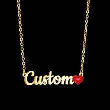 Load image into Gallery viewer, Ireal custom made Personalized Name Necklace With Birthstone