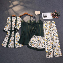 Load image into Gallery viewer, 2021 Print Mulberry Silk 5 Piece Pajama Set