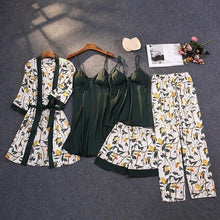 Load image into Gallery viewer, 2021 Print Mulberry Silk 5 Piece Pajama Set