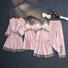 Load image into Gallery viewer, 2021 Print Mulberry Silk 5 Piece Pajama Set