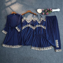 Load image into Gallery viewer, 2021 Print Mulberry Silk 5 Piece Pajama Set