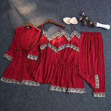 Load image into Gallery viewer, 2021 Print Mulberry Silk 5 Piece Pajama Set