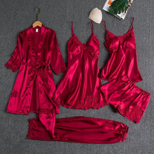 Load image into Gallery viewer, Blushy Silk 5 Piece Pajama Set