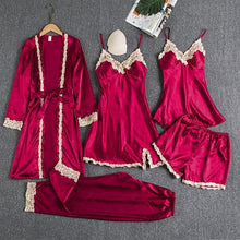Load image into Gallery viewer, Mulberry Silk 5 Piece Pajama Set