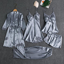 Load image into Gallery viewer, Blushy Silk 5 Piece Pajama Set