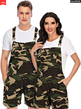 Load image into Gallery viewer, American Flag Unisex Overalls Shorts
