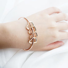 Load image into Gallery viewer, Mother&#39;s Day Gift Family Bangle Bracelet with Heart Shape Pendants
