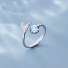 Load image into Gallery viewer, Cute tail moonstone Personality Adjustable Ring

