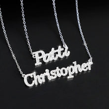 Load image into Gallery viewer, Muttertagsgeschenk personalisierte glänzende Diamant-Namenshalskette
