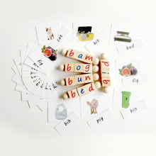 Load image into Gallery viewer, Montessori Alphabet Wooden Phonetic Reading Blocks
