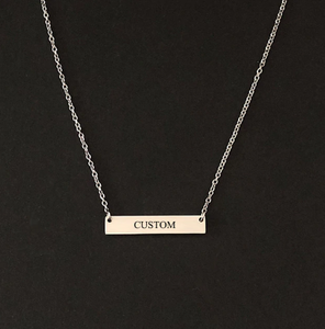 Engraving Square Bar Personalized Name Necklaces
