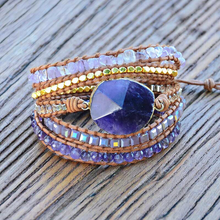 Load image into Gallery viewer, Amethyst Purple Crystal Wrap Bracelet
