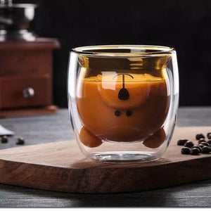 Wavy Double-Layer Glass Mug