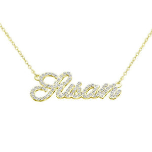 Muttertagsgeschenk personalisierte glänzende Diamant-Namenshalskette