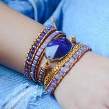 Load image into Gallery viewer, Amethyst Purple Crystal Wrap Bracelet
