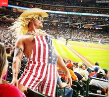 Load image into Gallery viewer, American Flag Unisex Overalls Shorts

