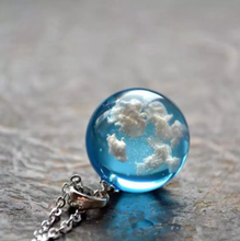 Load image into Gallery viewer, Chic Transparent Resin Rould Ball Moon Pendant Necklace
