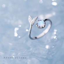 Load image into Gallery viewer, Cute tail moonstone Personality Adjustable Ring

