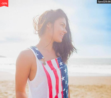 Load image into Gallery viewer, American Flag Unisex Overalls Shorts
