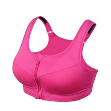 Load image into Gallery viewer, Jutstyle Women&#39;s High Support Push Up Zip Front Close Padded Sports Bra
