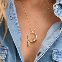 Load image into Gallery viewer, Linda Circle Pendant Necklace in 18k Gold Plating
