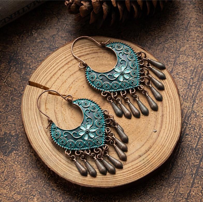 Boho Flower Tassel Earrings