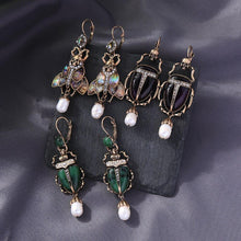 Load image into Gallery viewer, Beetle Drop Insect Earrings
