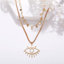 Load image into Gallery viewer, Evil Eye &amp; Star Necklace Set
