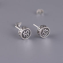 Load image into Gallery viewer, Balmora Sterling Silver Om Earrings
