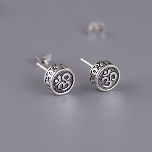 Balmora Sterling Silver Om Earrings